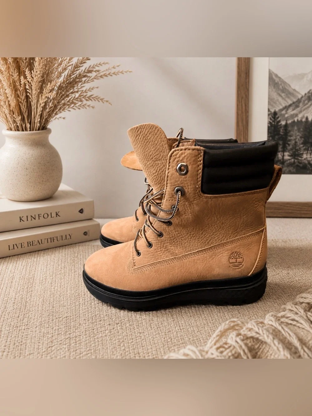 TIMBERLAND NWOT Wheat Nubuck Greyfield Leather Waterproof Lace-Up Boots S 8.5